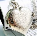 New Silver Lovely Pocket Watch with Heart Shape Cover New Silver Lovely Pocket Watch with Heart Shape Cover