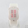Fashionable Light Red LED White Silicone Touch Watch