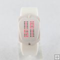 Fashionable Light Red LED White Silicone Touch Watch