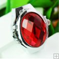 New Decorative Faceted Rhinestones Women Finger Ring Watch