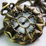 Classical Retro Style Brass Hollow Pendant Pocket Watch