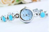 Beautiful Round Decorative Blue Bracelet Wrist Watch