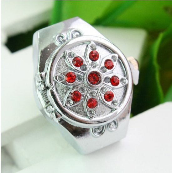 New Stylish Rhinestones Women Finger Elastic Watch With Diamond - Click Image to Close