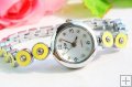 Yellow Round Shape Decorative Bracelet Wrist Watch Yellow Round Shape Decorative Bracelet Wrist Watch