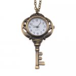 Pocket Watch Pendant - Antiqued Brass Quartz Motion - Key W/ Chain - 56x32mm Pocket Watch Pendant - Antiqued Brass Quartz Motion - Key W/ Chain - 56x32mm