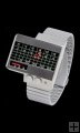 Silver Heartbeat Watches with Red LEDs