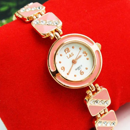 Women Decorative Rhinestone Bracelet Wrist Watch - Click Image to Close