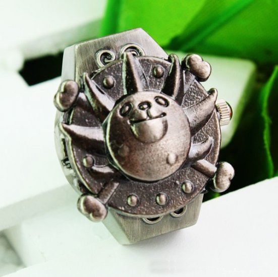 Antique Brown Sun Dog FingerRing Watch FW001 - Click Image to Close
