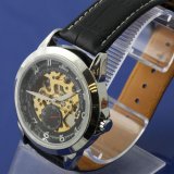 Fashionable Leather Band Automatic Watch for Men