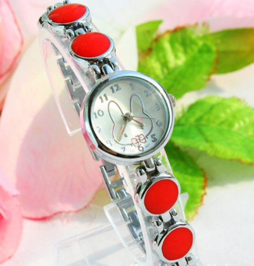 Red Color Stylish Rabbit Bracelet Wrist Watch - Click Image to Close