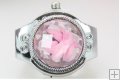 New Pink Flower Charming Quartz Finger Ring Watch