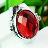 New Decorative Faceted Rhinestones Women Finger Ring Watch