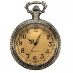 Steampunk Pocket Watch Pendant - Antiqued Brass With Topaz Glass Lid - 58x46mm Steampunk Pocket Watch Pendant - Antiqued Brass With Topaz Glass Lid - 58x46mm