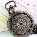 Bronzy net pattern classic quartz pocket watch