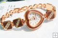 Beautiful Decorative Heart Rhinestone Bracelet Wrist Watch