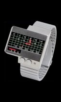 Silver Heartbeat Watches with Red LEDs