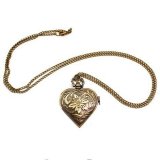Pocket Watch Pendant - Flower Carving Design with Heart-Shape Flip Cover Antique