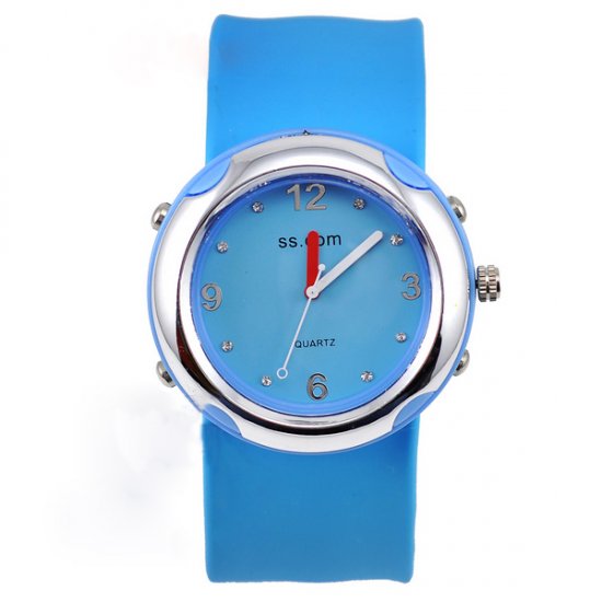 Slap Silicone Watch fashion sky blue fashionable Quartz Slap - Click Image to Close