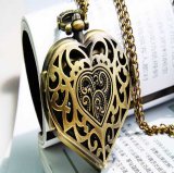 Classical Exquisite Hollow Heart Shape Design Pocket Watch