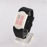 Fashionable Light Red LED Black Silicone Touch Watch