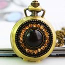 Retro Quartz pocket watch with rhinestone design cover Retro Quartz pocket watch with rhinestone design cover