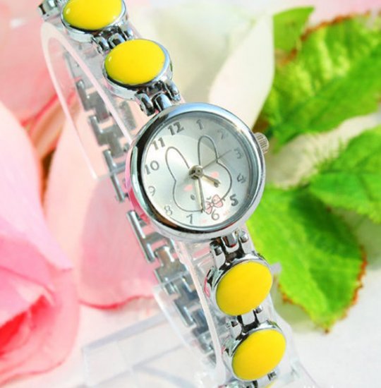 Yellow Color Stylish Rabbit Bracelet Wrist Watch - Click Image to Close
