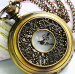 Stylish bronzy vine stripe quartz classic pocket watch Stylish bronzy vine stripe quartz classic pocket watch