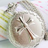 Metal silver cross classic pendant pocket watch