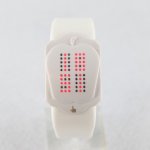 Fashionable Light Red LED White Silicone Touch Watch Fashionable Light Red LED White Silicone Touch Watch