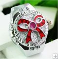 New Cute Exquisite Resin Bowknot Finger Ring Watch
