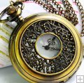 Stylish bronzy vine stripe quartz classic pocket watch