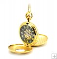 Skeleton Pocket Watch Mechanical Movement Hand Wind Roman Numerals Full Hunter G