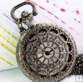 Bronzy net pattern classic quartz pocket watch