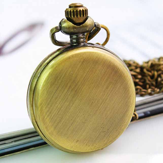 Decorative pendant pocket watch with green metal cover inner mirror - Click Image to Close