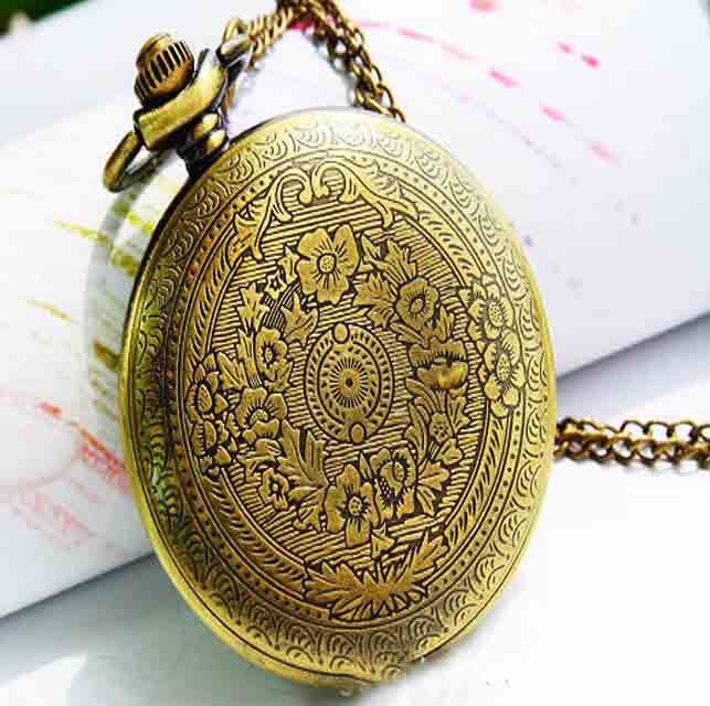 Exquisite retro style bronzy hollow whirlwind pocket watch - Click Image to Close