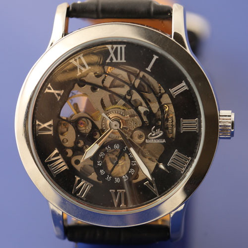 Retro Style Design Leather Automatic Watch - Click Image to Close
