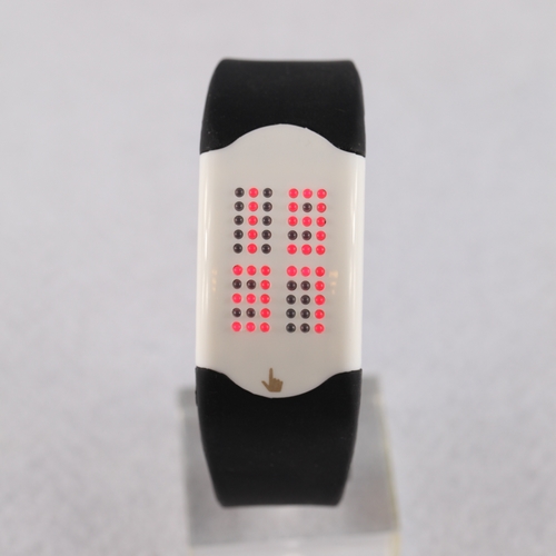 Fashionable Light Red LED Black Silicone Touch Watch - Click Image to Close